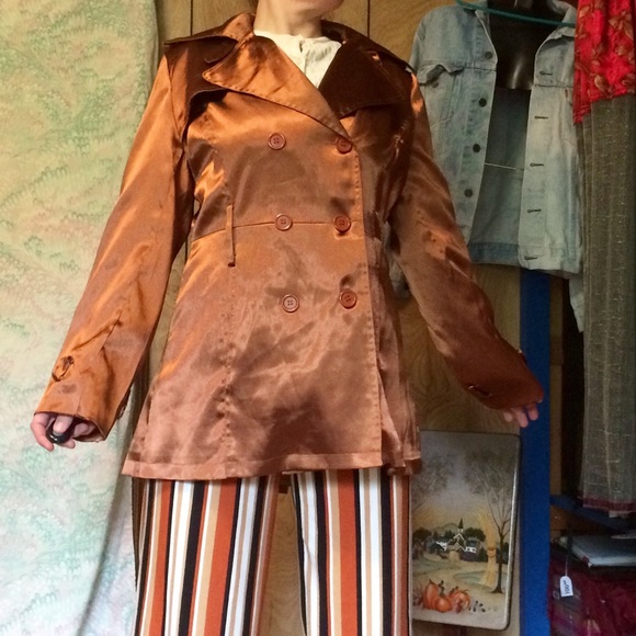 Vintage fit satin pea coat - Picture 3 of 5